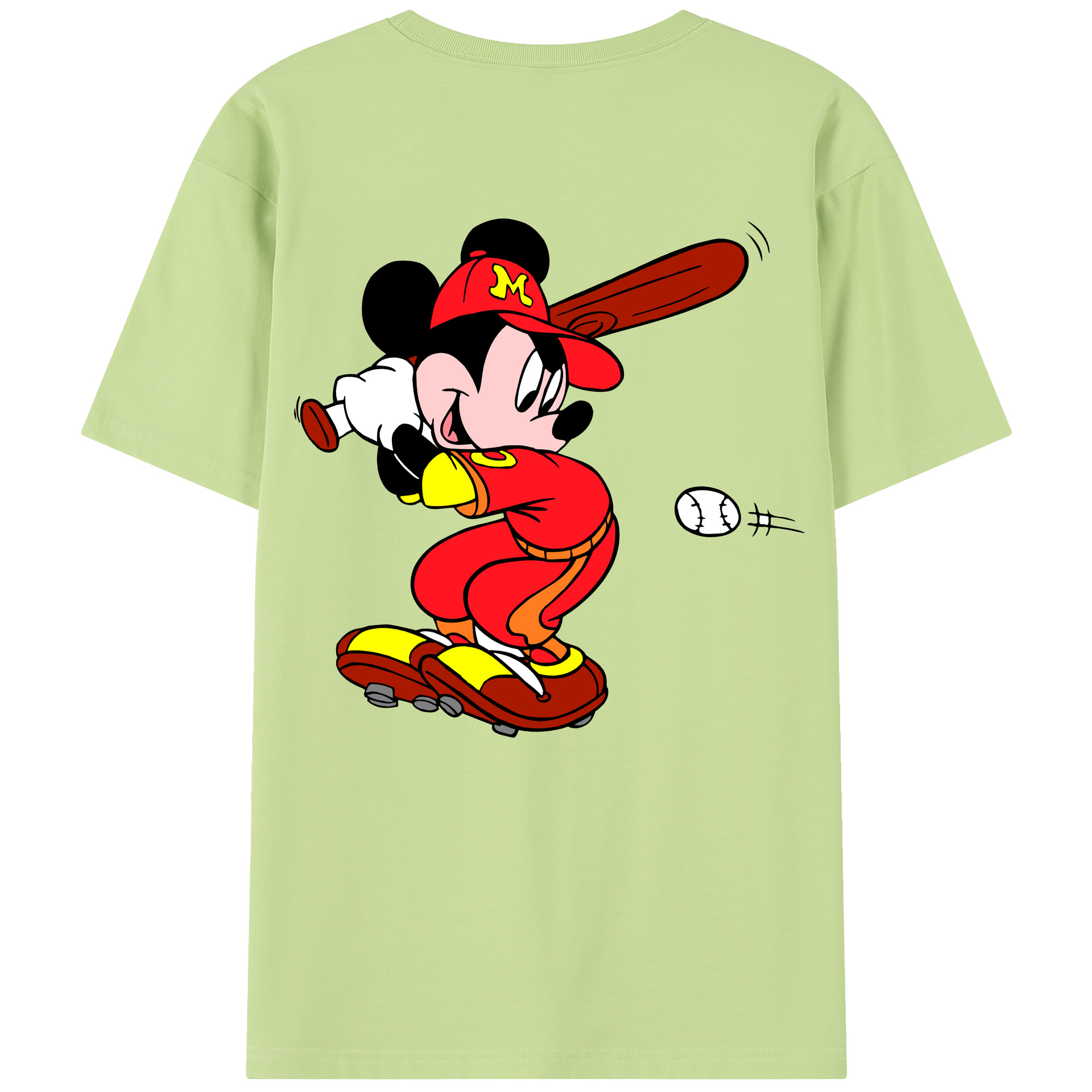 （画像用） ミッキーマウス Mickey Mouse 綿100％半袖Tシャツ（背面プリント）